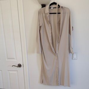 Athleta Striped Beige and Black Dress